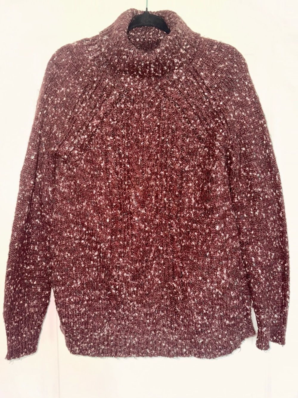 Sanctuary by Anthropologie Cozy Marled Burgundy Plum Turtleneck Sweater size M